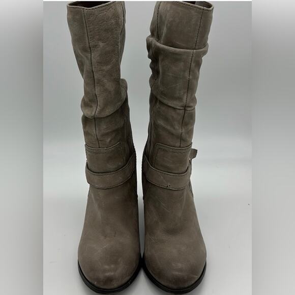 Aldo Gray Distressed Leather Boots Size 8- Heel is 3” - Picture 3 of 5